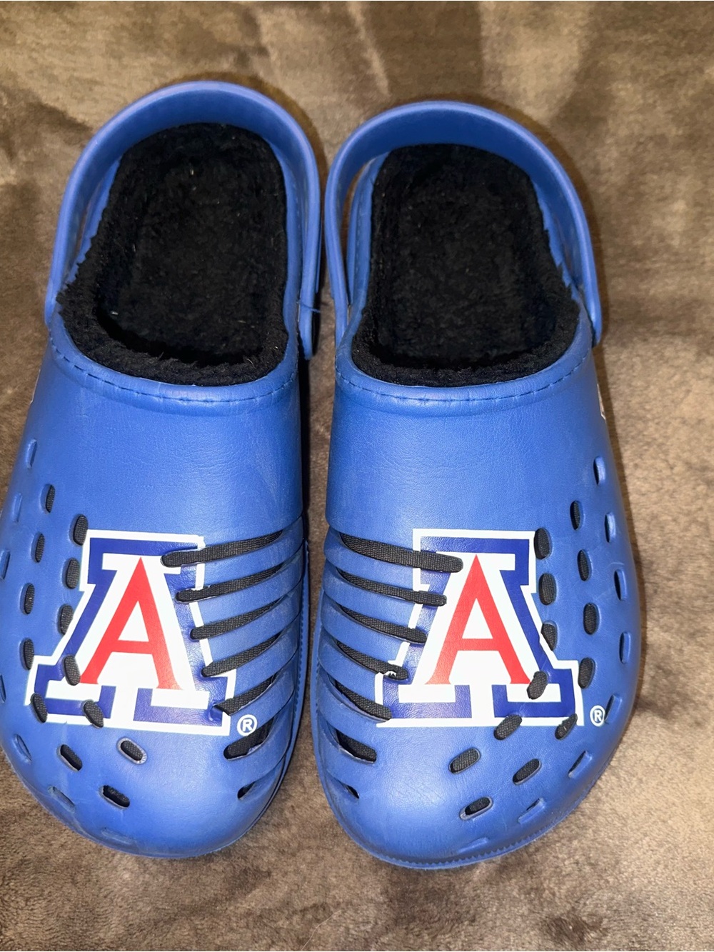 Arizona Logo Blue Slip-On Clog with Fleece Lining
